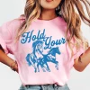 Women’s Round Neck Graphic T-Shirt – Comfort Colors Fabric, Funny Pun Style, Western Top, Casual Womenswear