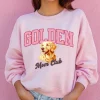 Women’s Golden Mom Club Graphic Sweatshirt – Unisex Relaxed Fit Soft Top, US-Printed Casual 1-Piece Apparel, Stylish Comfortable Womenswear