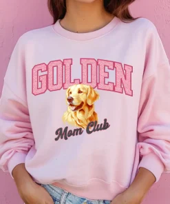 Women’s Golden Mom Club Graphic Sweatshirt – Unisex Relaxed Fit Soft Top, US-Printed Casual 1-Piece Apparel, Stylish Comfortable Womenswear