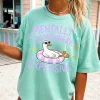 Women’s Casual Cotton Round Neck Top – “Mentally Somewhere Expensive” Graphic Tshirt, Comfort Colors Mama Tee, Unisex Direct-to-Garment Printed Shirt