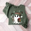 Ghost Santa Christmas Sweatshirt, Christmas Ghost Gift, Holiday Gift, Xmas Gift, Christmas Sweatshirt, Halloween Ghost Sweatshirt