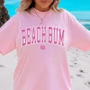Beach Bum Varsity T-shirt, Casual Oversized Cotton Shirt for the Beach Comfort Fabric Top Womenswear Underwear Lady Beach Bum Varsity T-shirt, Casual Oversized Cotton Shirt for the Beach Comfort Fabric Top Womenswear Underwear Lady