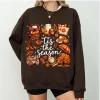 Cozy Fall Sweatshirt, Tis The Season Pumpkin Crewneck, Autumn Doodle Graphic Sweatshirt, Cute Harvest Fall Gift