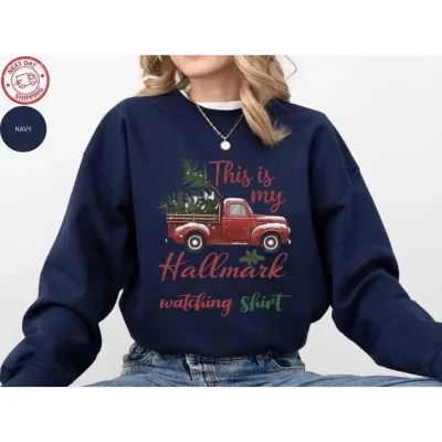 Christmas Movie Watching Sweatshirt, Holiday Crewneck,Family Matching Shirt