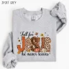 Fall For Jesus He Never Leaves Sweatshirt, Fall Jesus, Fall Christian, Jesus Autumn Sweatshirt, Fall Pumpkin, Thankgiving , Leopard Print